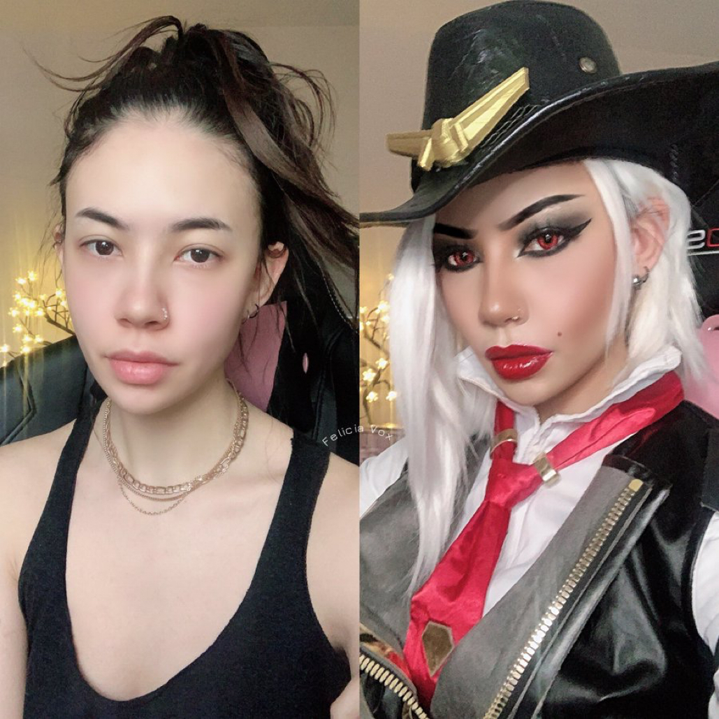 Ashe From Overwatch Before And After Cosplay By Felicia Vo
