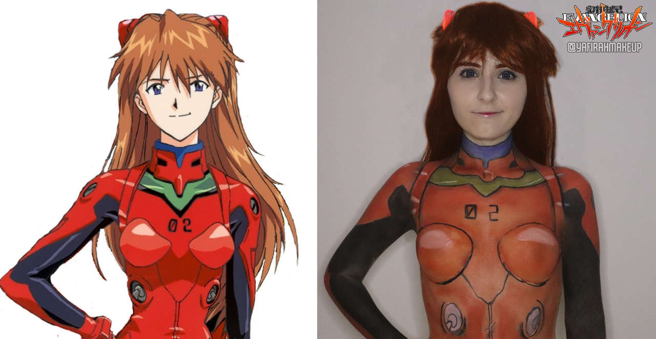 Asuka From Evangelion Makeup Test Bodypaint By Yafira