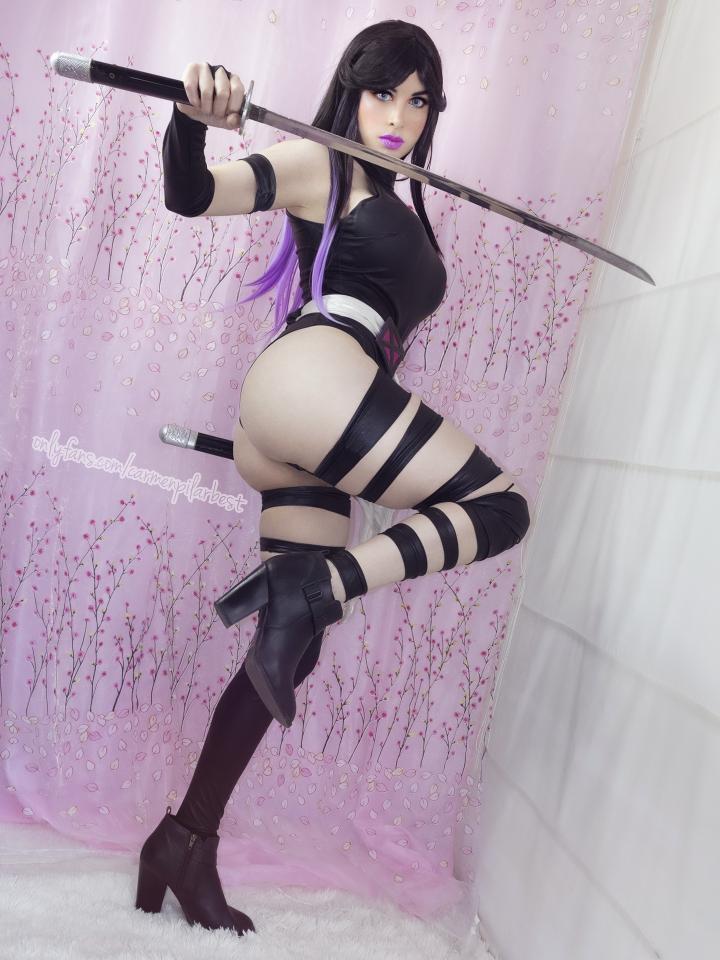 Try And Touch Me Again And I Ll Chop It Off Psylocke Cosplay By The Lovely Carmenpilarbes