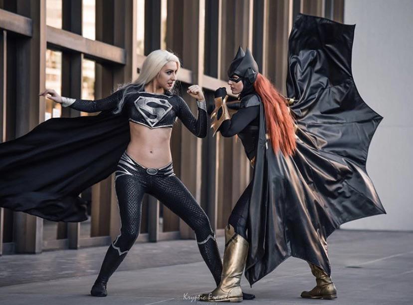 Action Shot Whoanerdalert As Batgirl Battling With Sylviaslays As Supergir