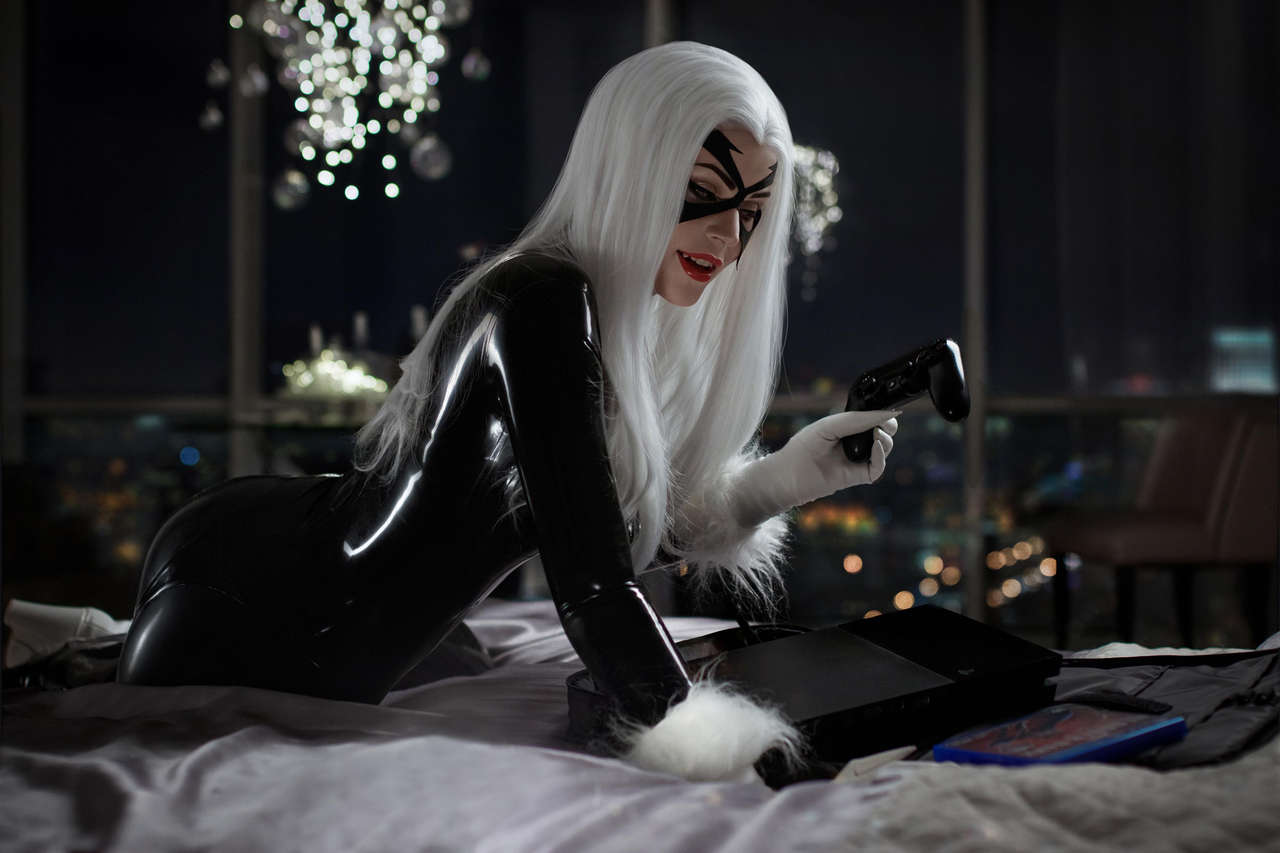 Black Cat Stole My Ps4 And Spider Man Game Black Cat By Anya Ichio