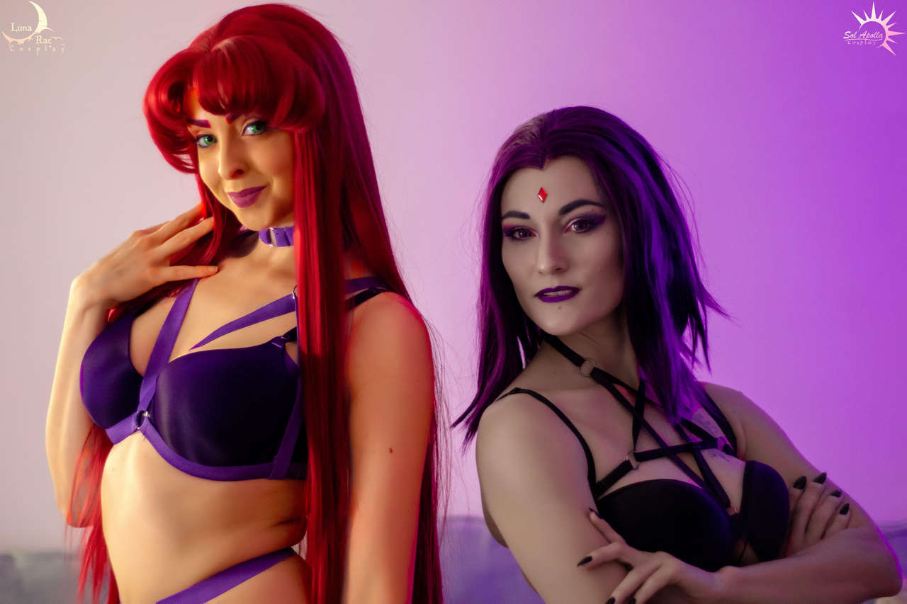 Boudoir Starfire And Raven By Lunaraecosplay And Solapollacosplay Sel