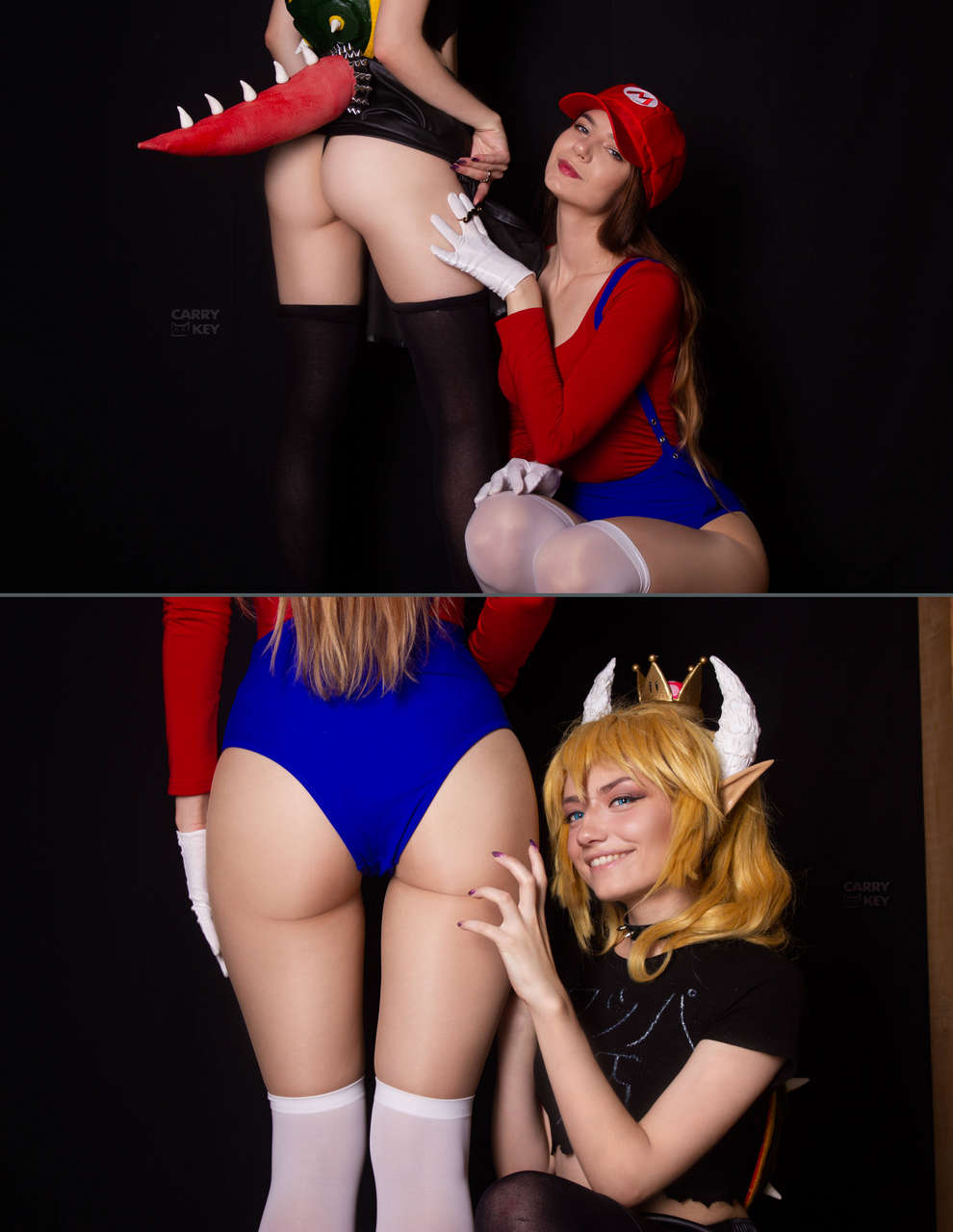 Carrykey As Bowsette And Silinarite As Lady Mari