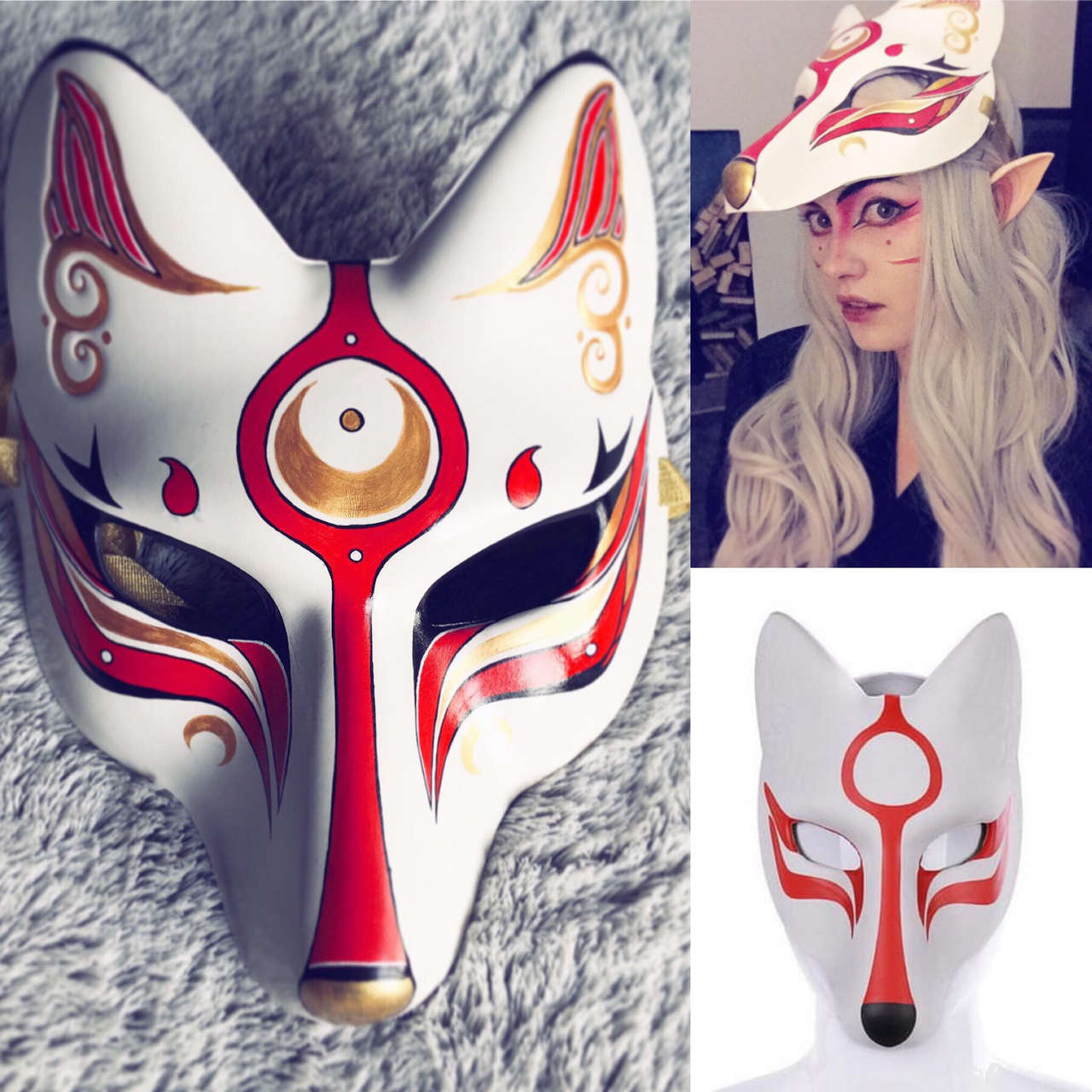 I Repainted A Cheap Kitsune Mask For My Kitsune Costum
