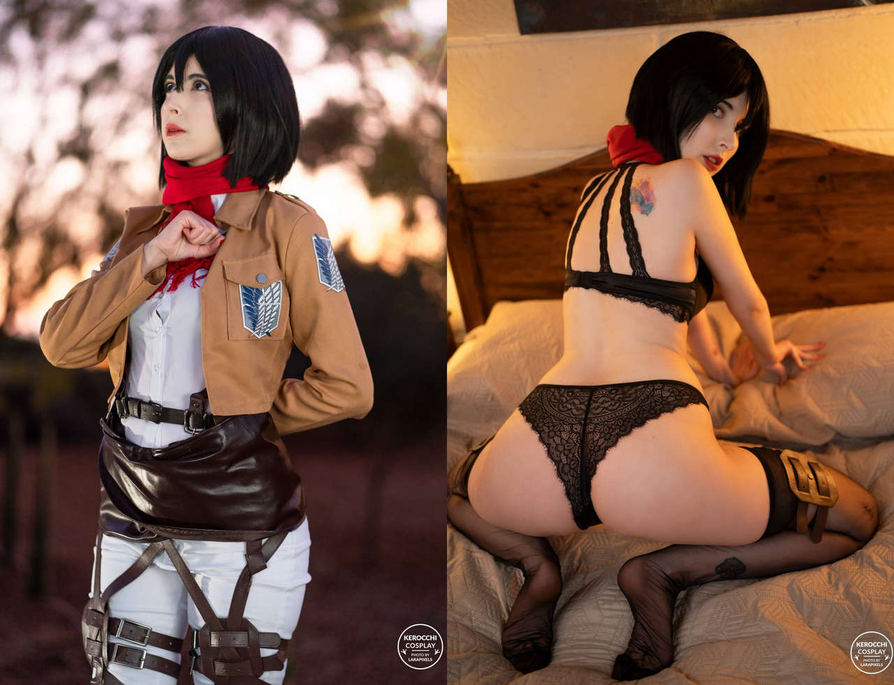Mikasa Ackerman In And Out Of Her Clothes Kerocch