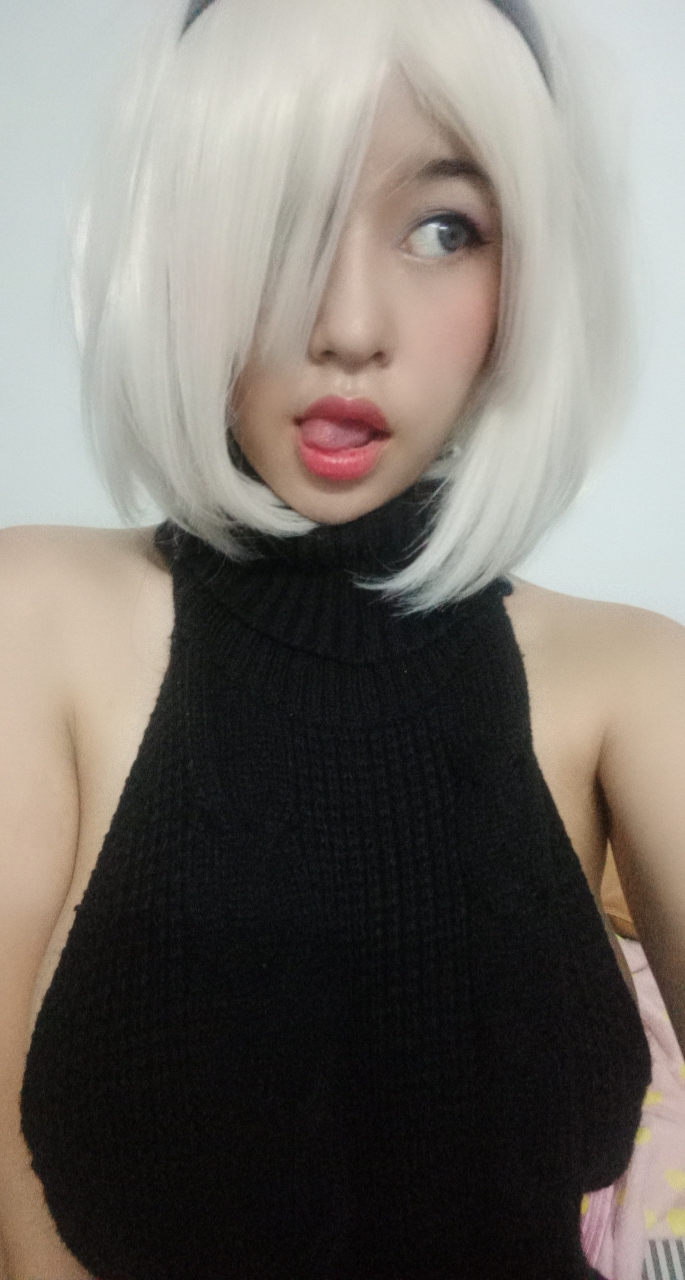My 2b Cosplay In Virgin Killer Sweater Any 2b Fans Her