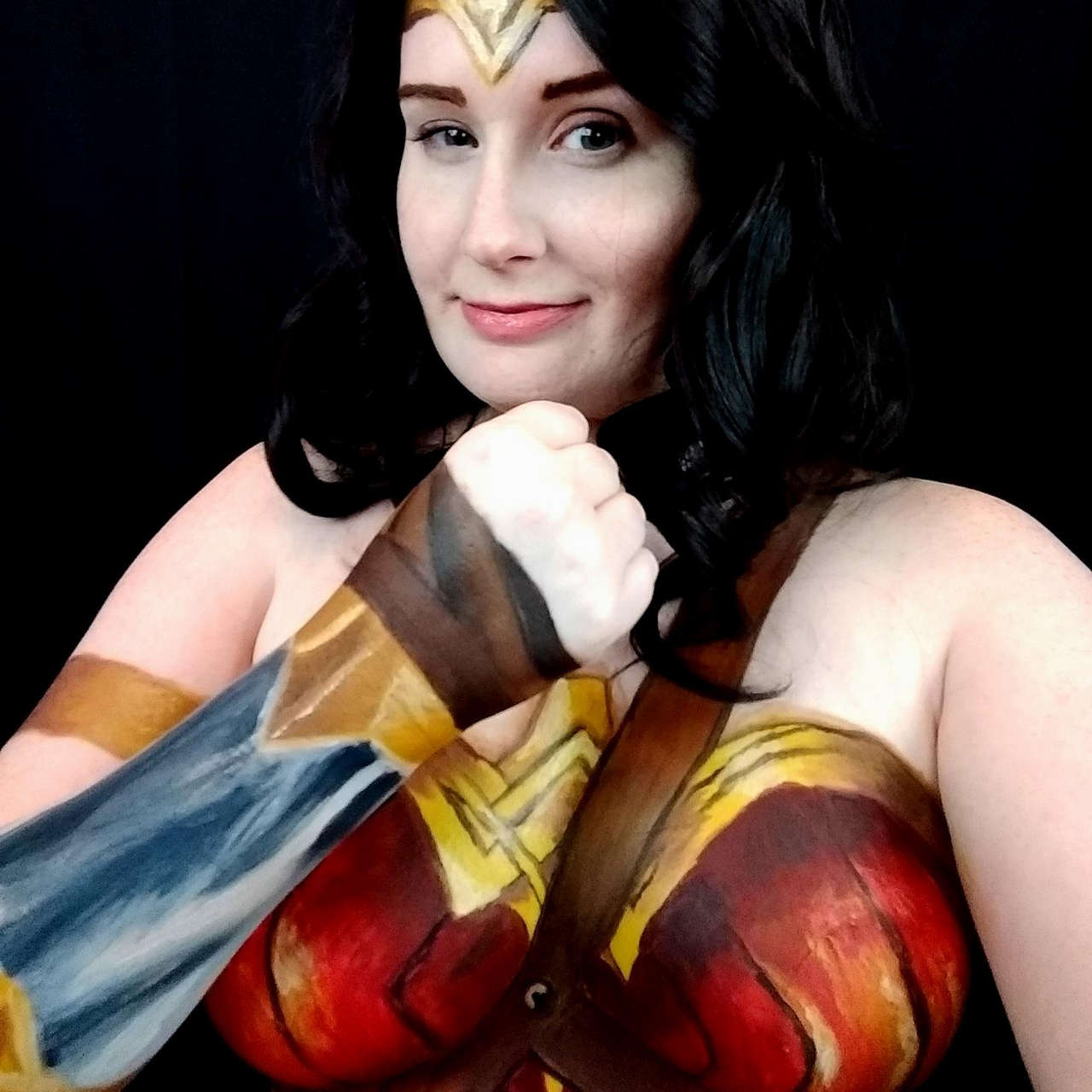NSFW Wonder Woman Self Painted Bodypain
