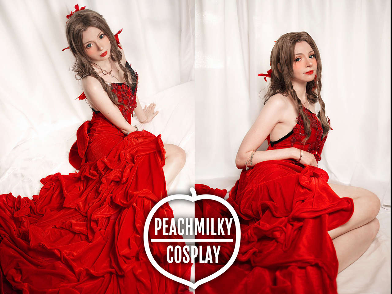Red Dress Aerith Ff7r Peachmilky Sel