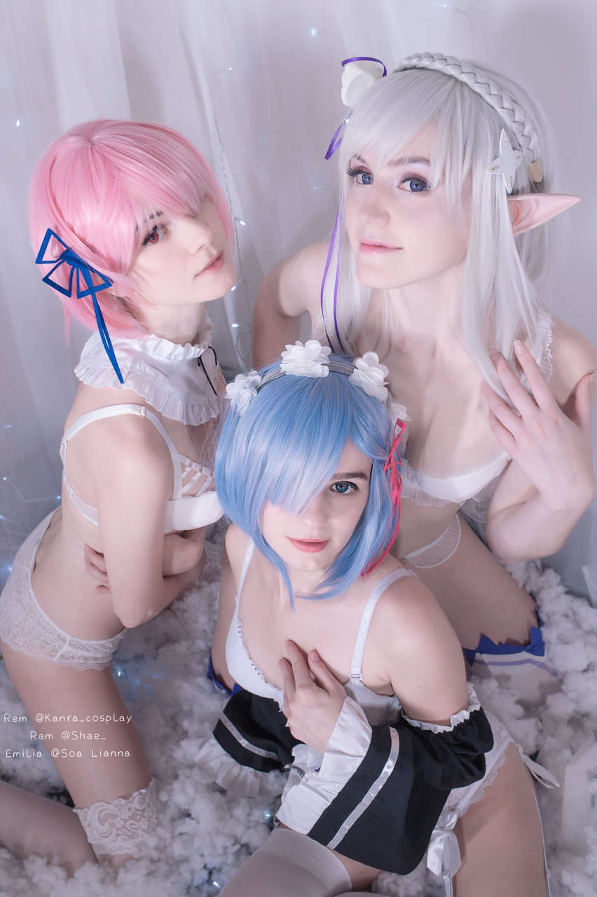 Rem By Kanra Cosplay Ram By Shaeunderscore And Emilia By Soalianna From Re Zer