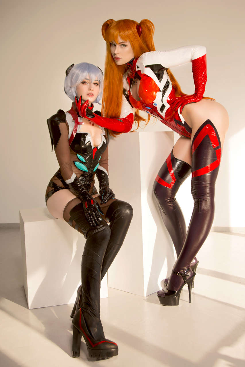 Rei And Asuka From Evangelion Cosplay B