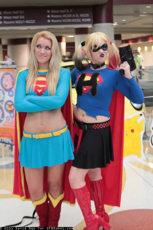 Two Lovely Ladies Cosplaying Supergirl And Harle