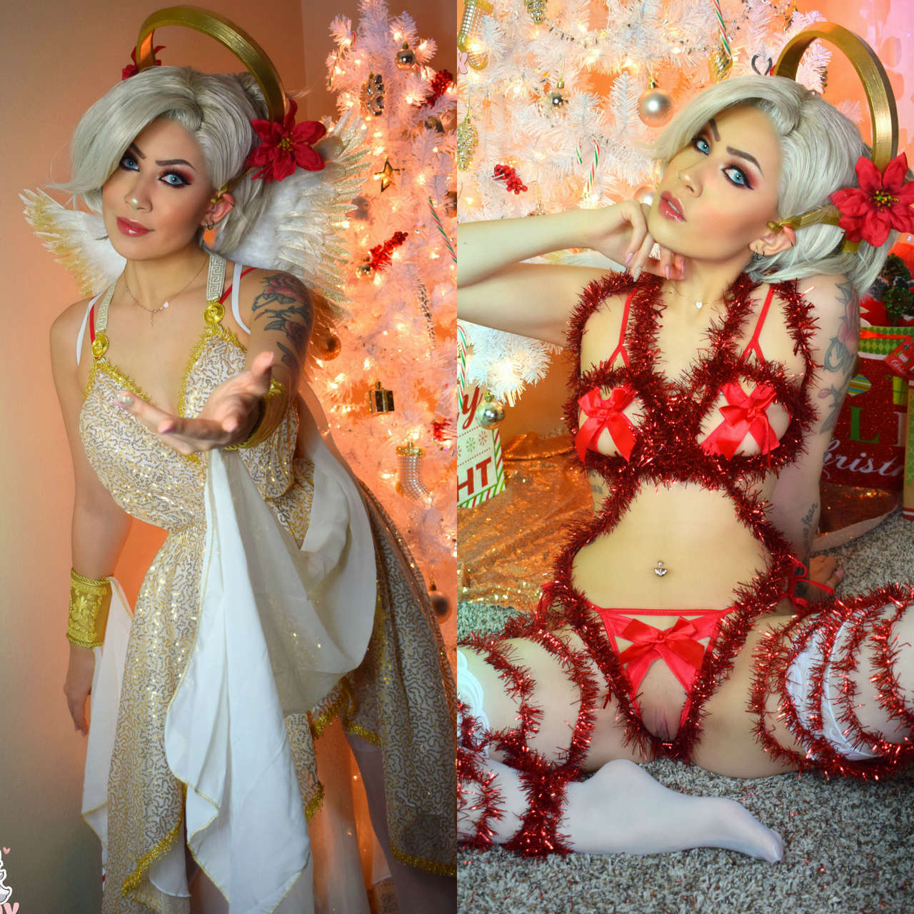 Christmas Angel Mercy Concept On Off Cosplay By Felicia Vox Overwatc