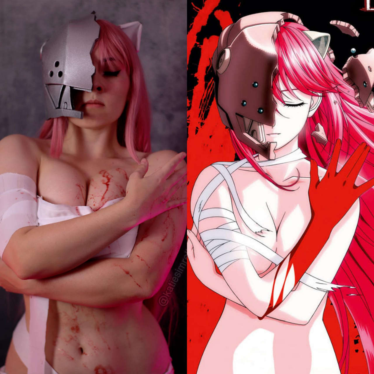 Lucy From Elfen Lied Sidebyside Compariso