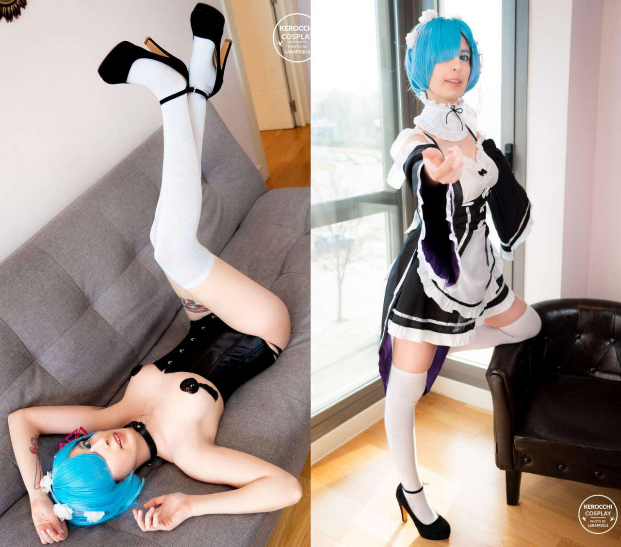 My Rem Cosplay Maid And Pinup Lingerie Versions Re Zero Kerocch