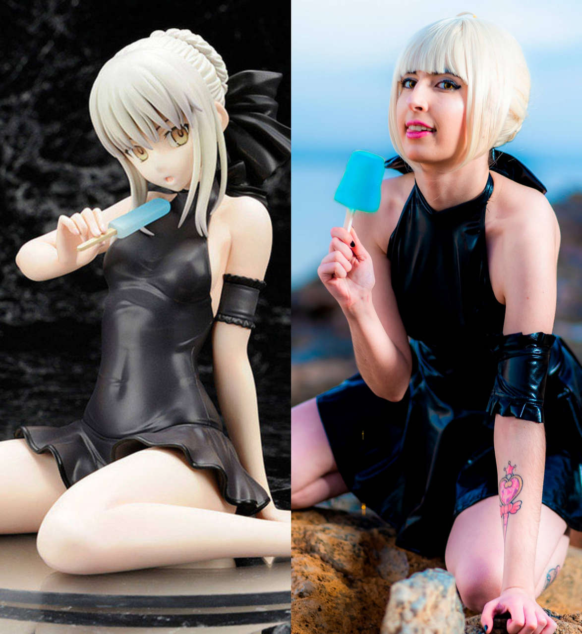 My Saber Alter Swimsuit Cosplay Side By Side Would You Still Padoru Self By Kerocch
