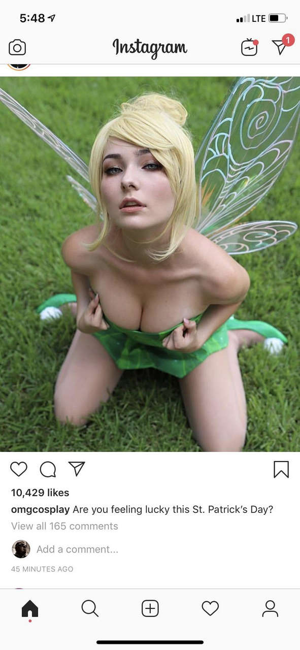 Omgcosplay As Tinkerbell Wearing Green For St Patty S Da