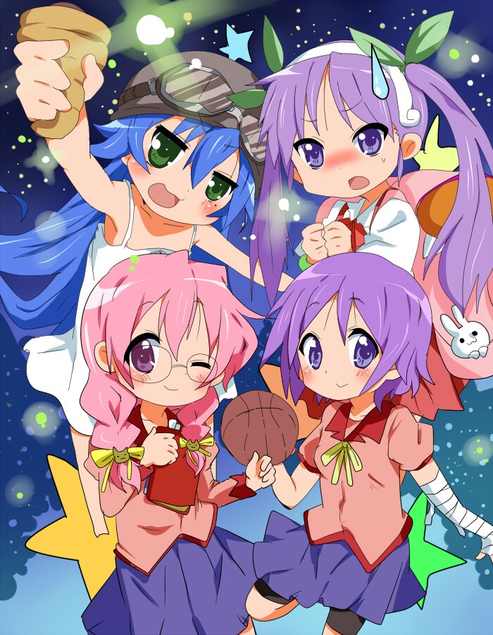 The Lucky Star Four Cosplaying As Bakemonogatari Girls Its Armoegeddo