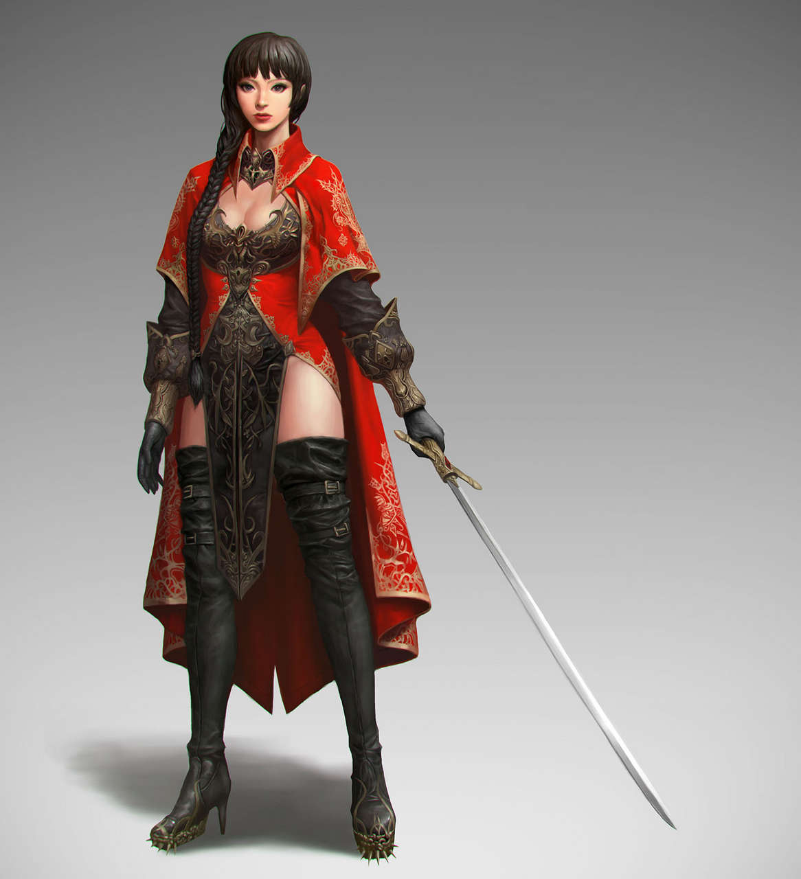 Red Female Knight By Woochang Cho