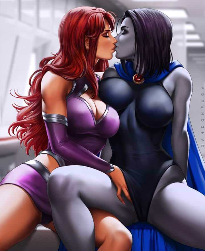 Starfire And Raven Getting Intimate By Dandonfug