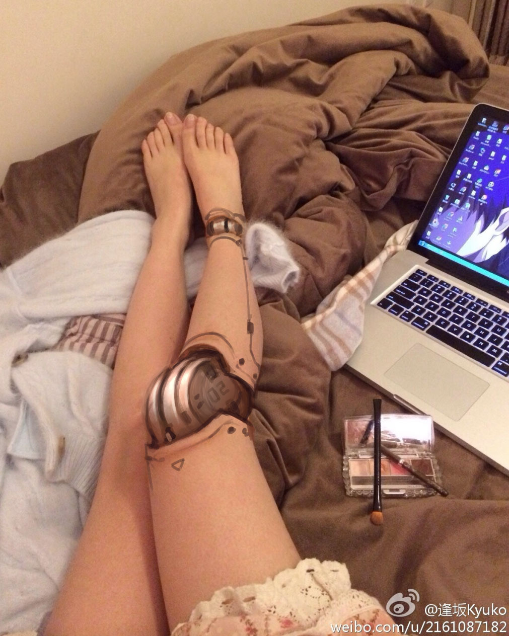 Awesome Cyborg Leg Make Up Job From Pic