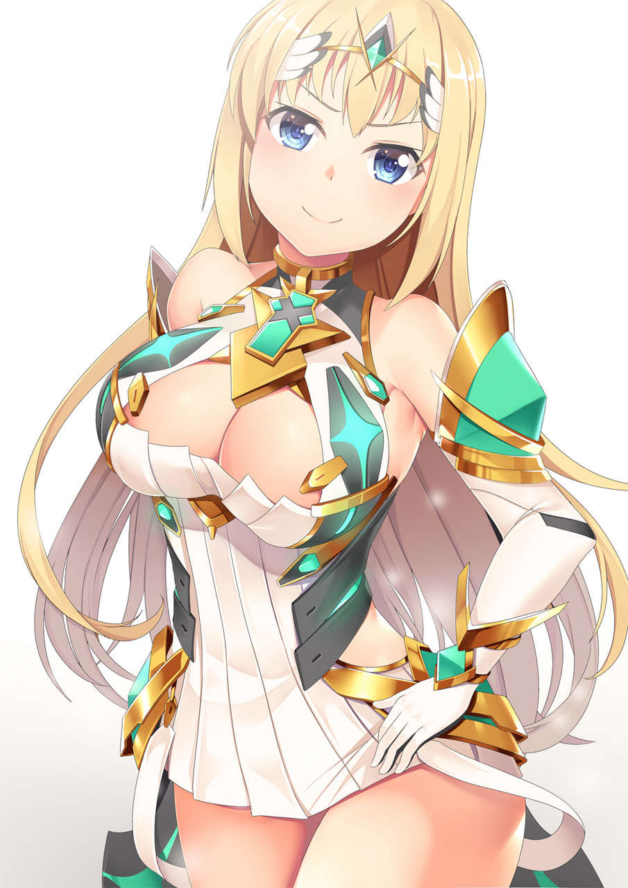 Bismarck Cosplaying As Mythra From Xenoblade I