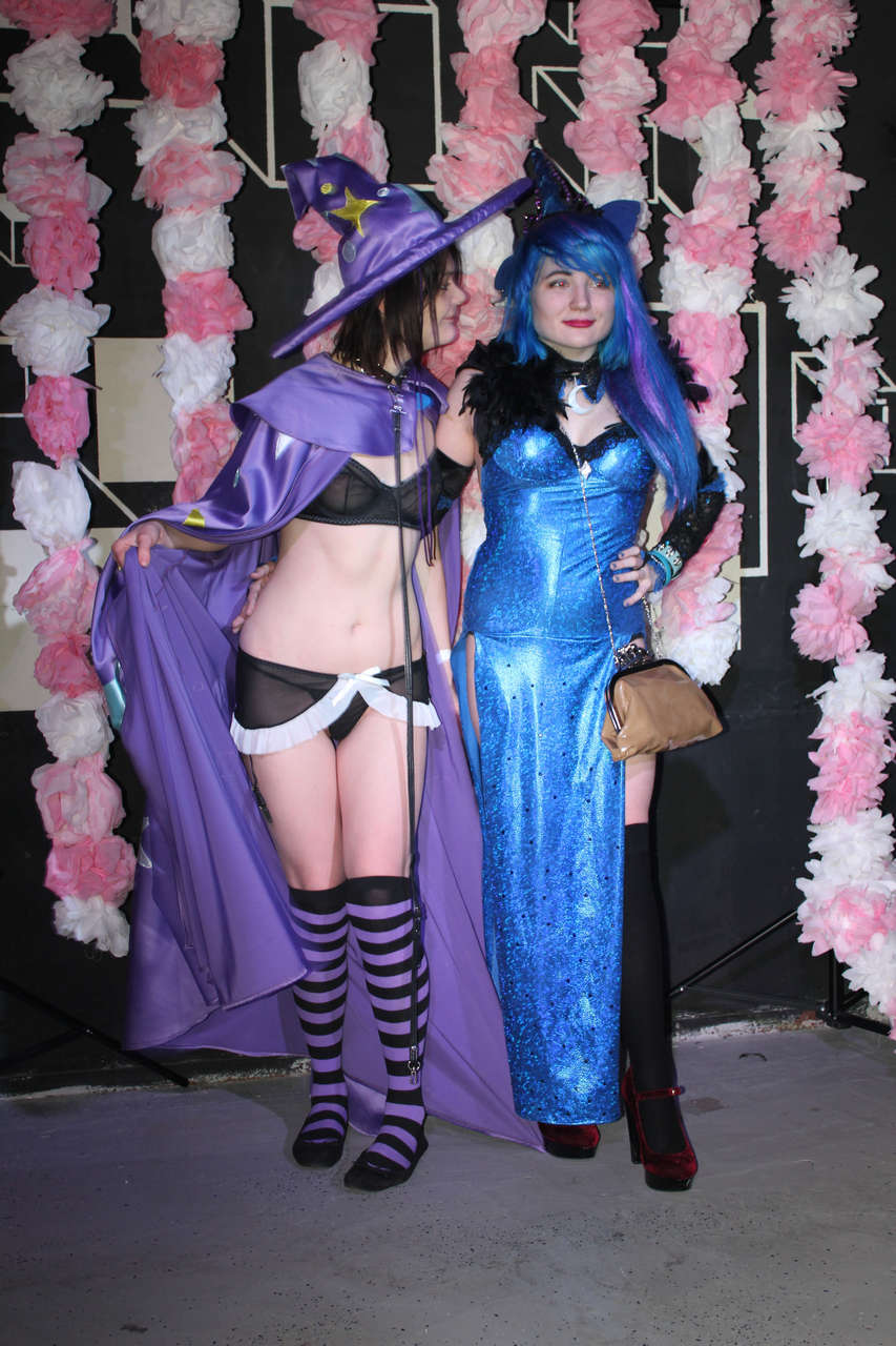 Sexy Trixie And Luna Cosplayers At A Night Time Mlp Even