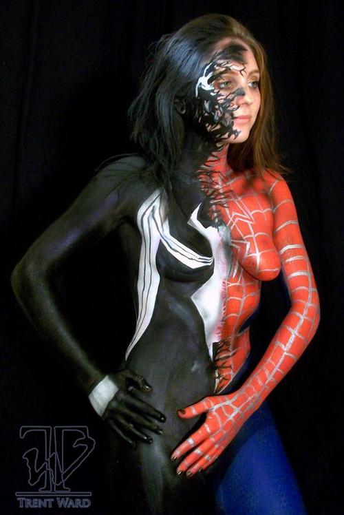 Spiderman With Venom Symbiote Body Pain
