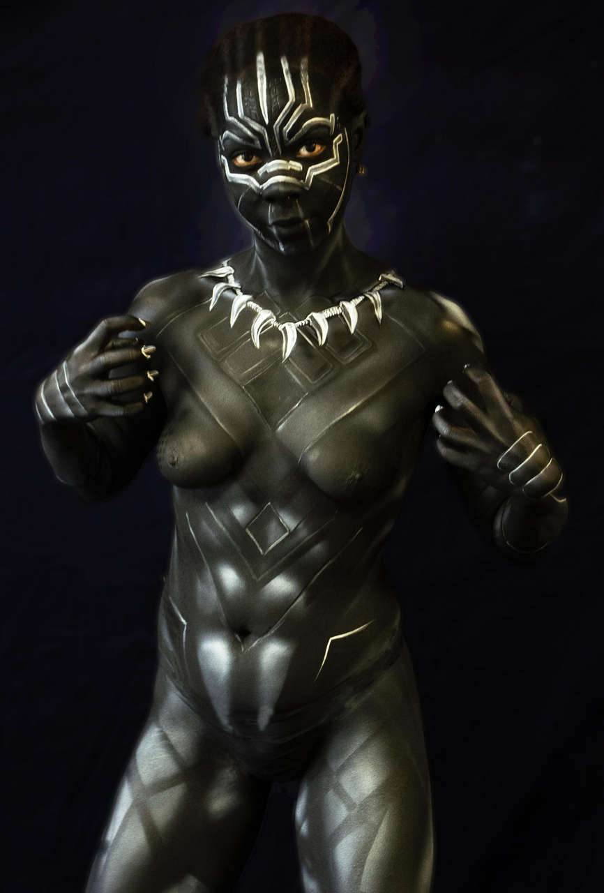 Gender Bending Black Panther Cosplay Body Paint Im The Painter Photographe