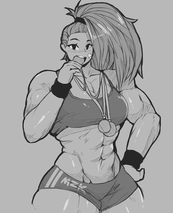 Buff Girl With 3 Medal