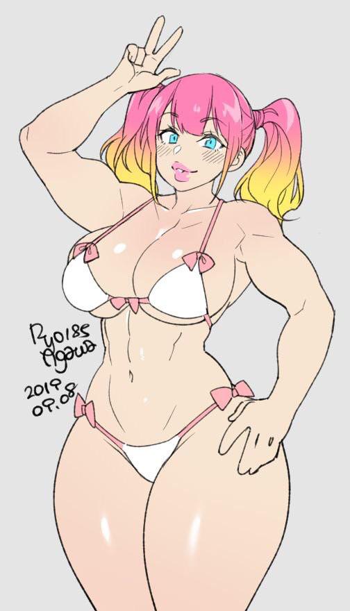 Muscular And Thicc Pink Hair Girl Ryoagaw
