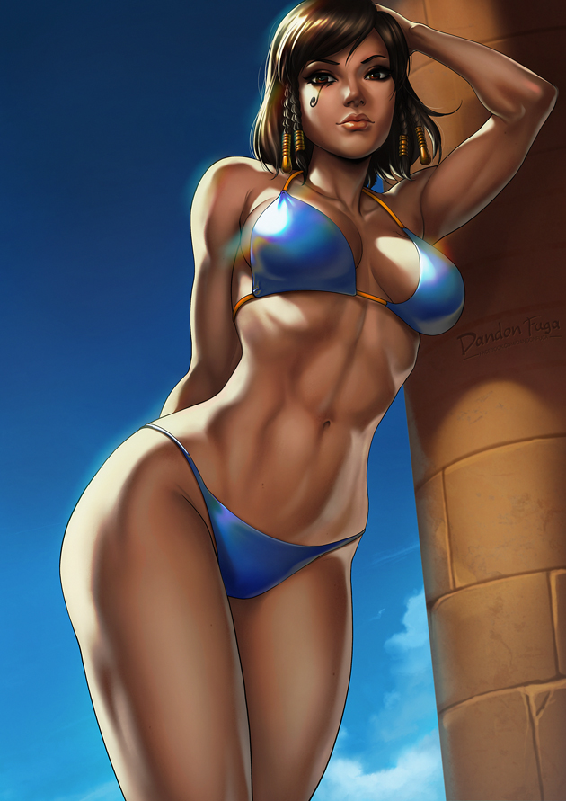 Pharahs Beach Attire Just An Excuse To Show Off Those Abs Really Dandonfuga Overwatc