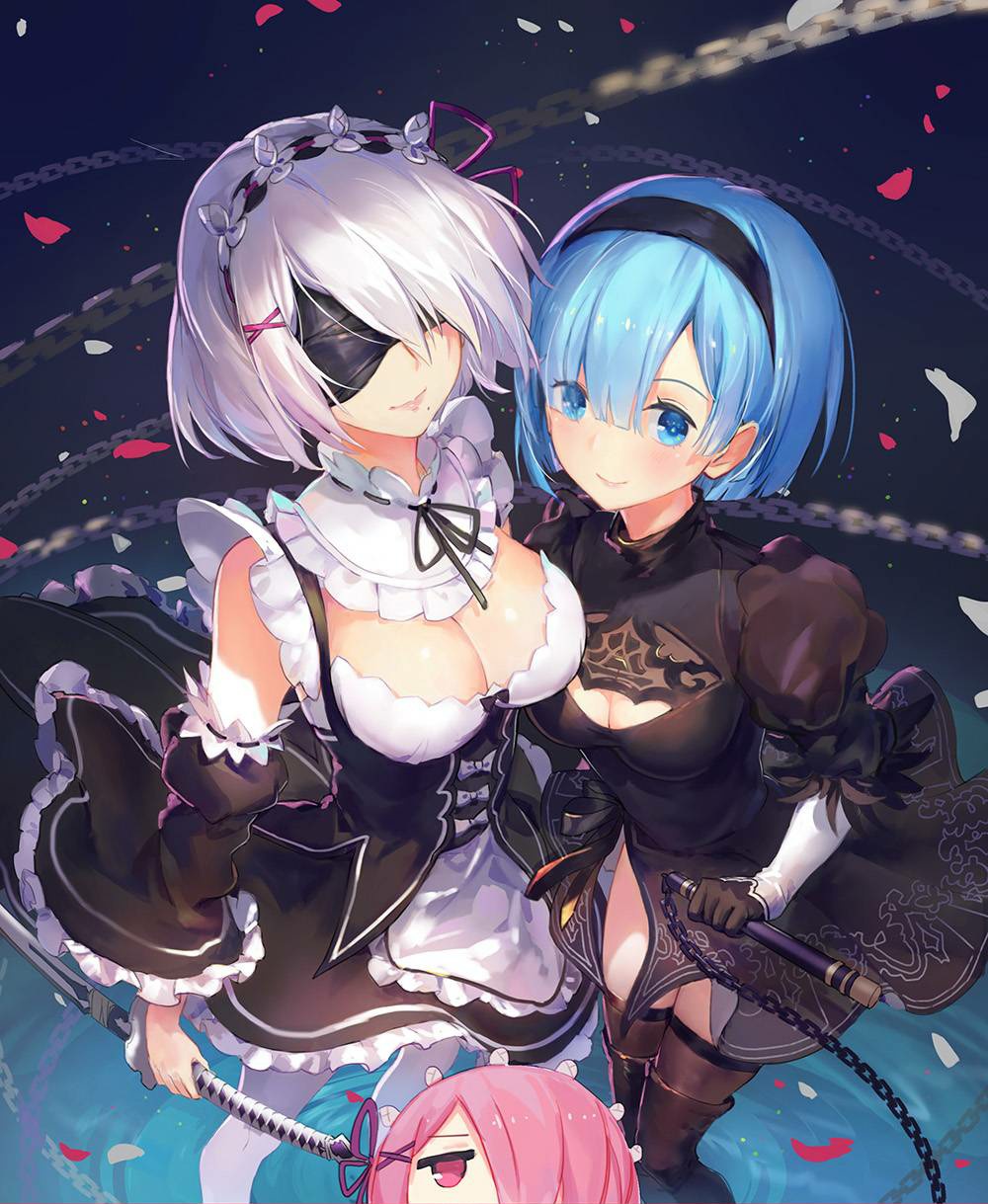 Rem And 2b Cosplaying As Each Othe