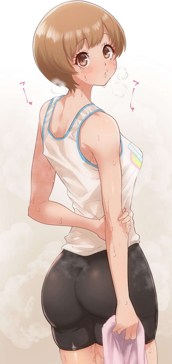 Sweaty Chie After A Workout Persona 