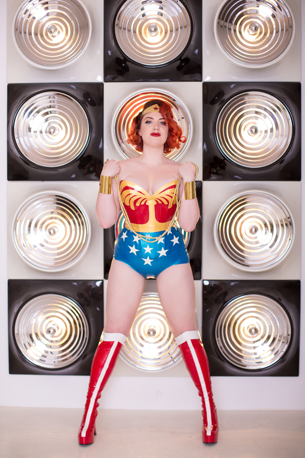 Self Latex Wonder Woman With Red Hair Dc Comic