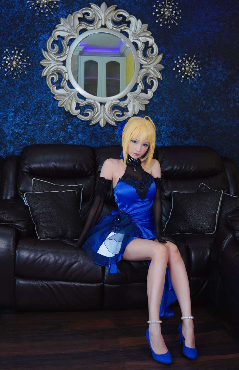 Hidori Rose Saber Blue Dress Lingerie Fate Stay Night