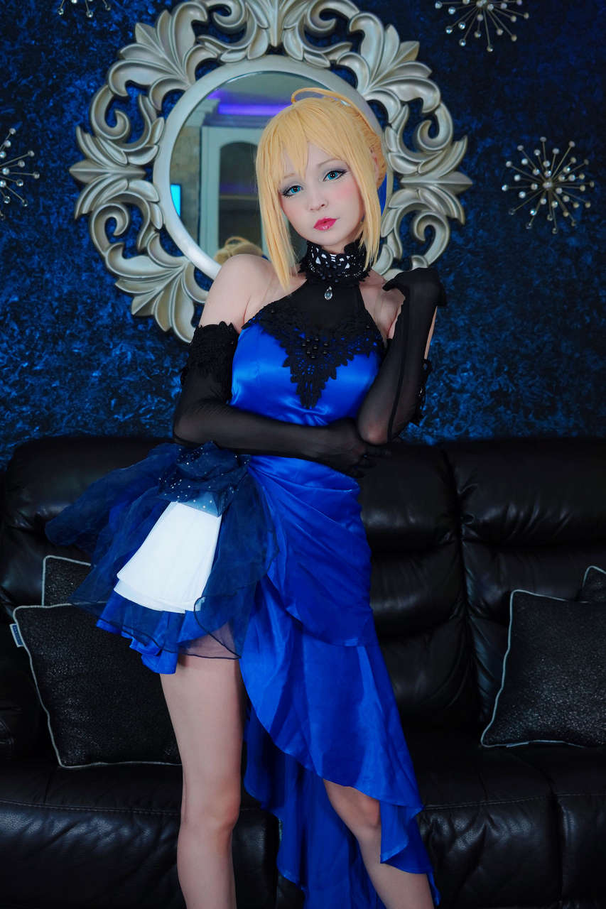 Hidori Rose Saber Blue Dress Lingerie Fate Stay Night