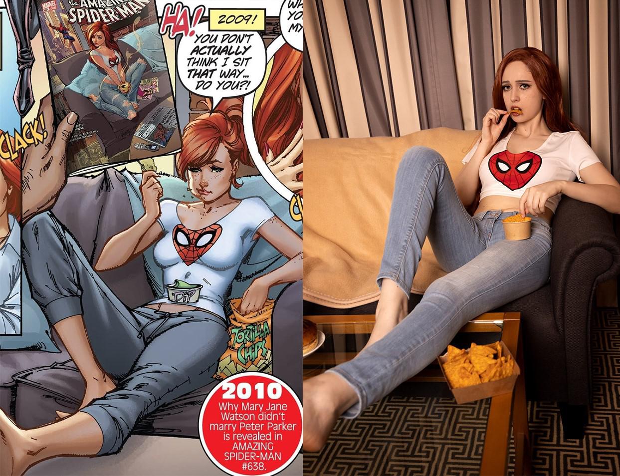 Mary Jane Spiderman Side By Side Versions By Gumihohannya