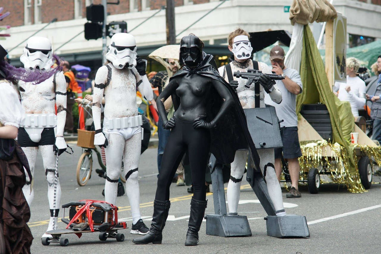 Body Paint Darth Vader At The Fremont Solstice Parade In Seattl