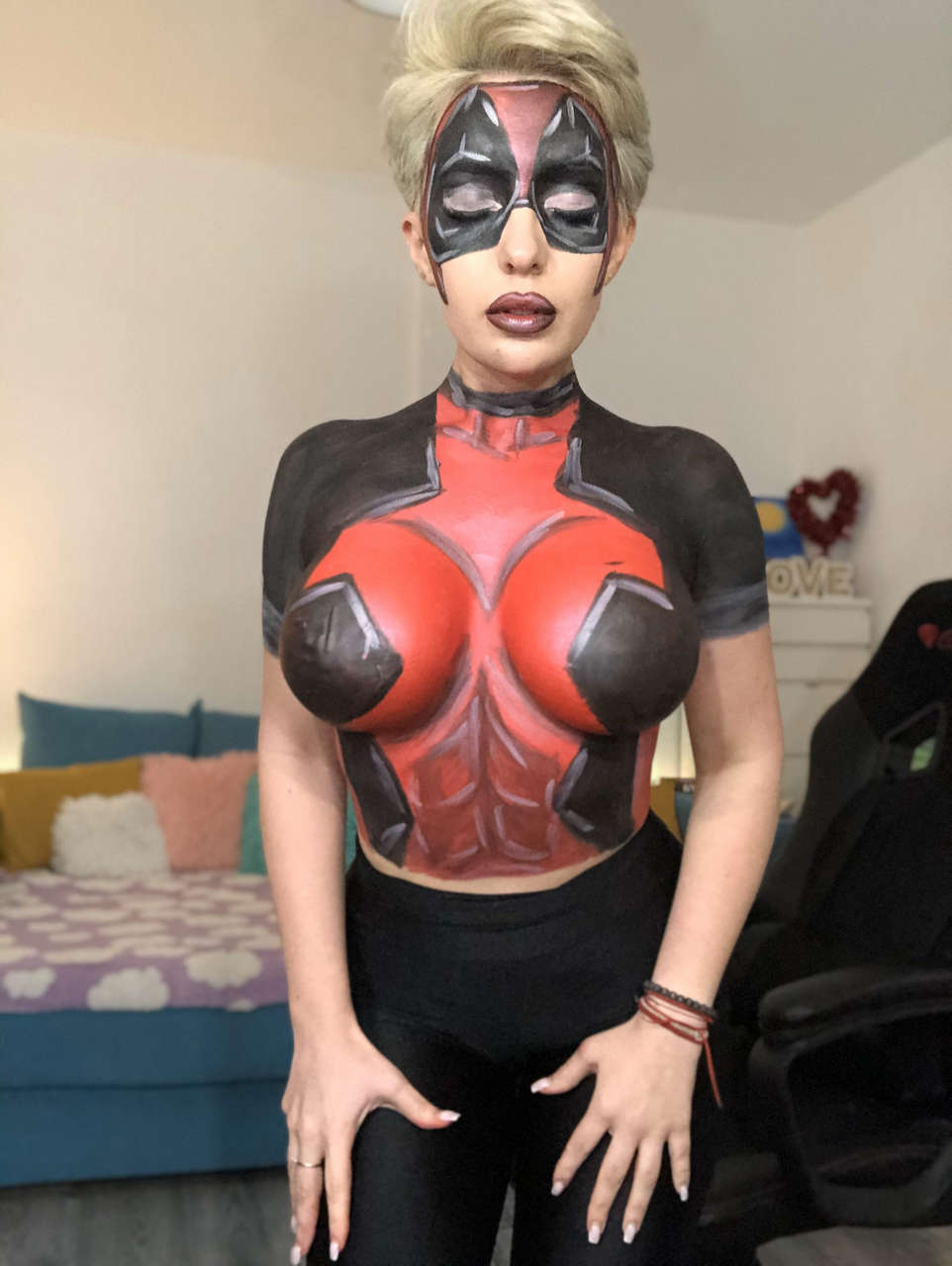 Do You Like My New Bodypainting Deadpool Lad