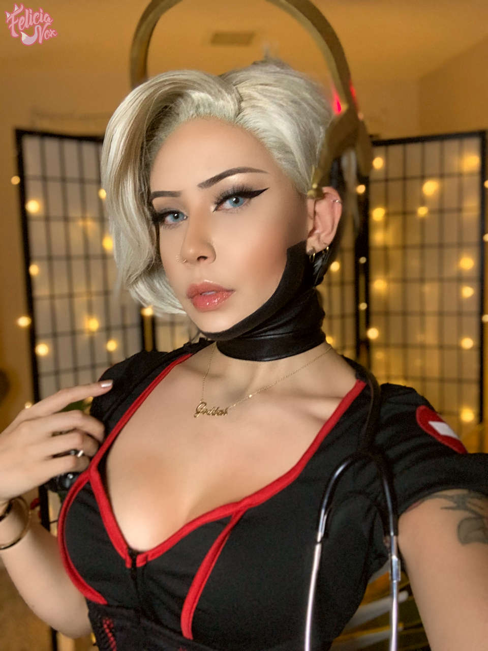 Mercy In Dark Nurse Outfit From Overwatch By Felicia Vo