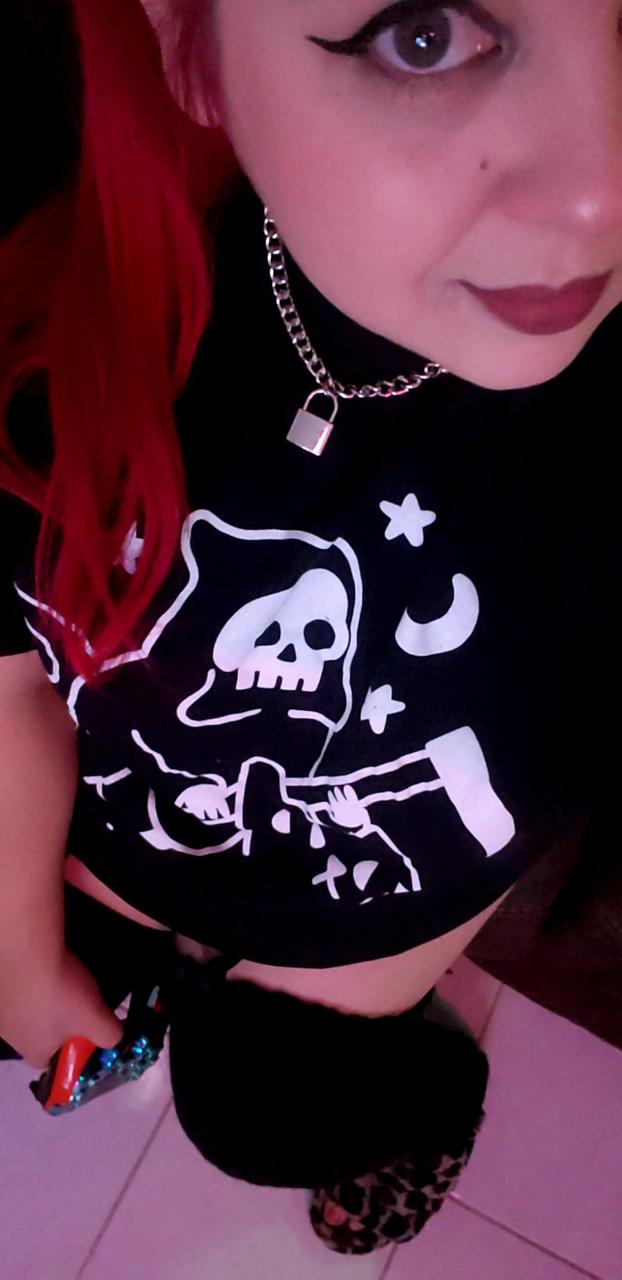 Feeling Cute Between Matches With My Grim Reaper Kitty Shirt Heh