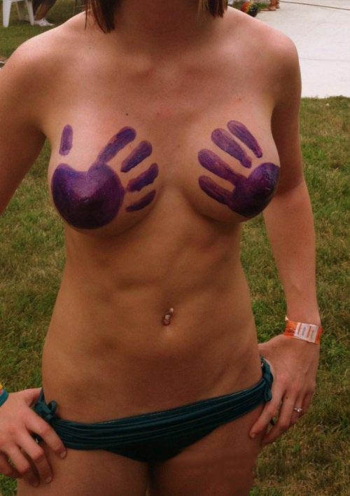 Purple Painted Boob
