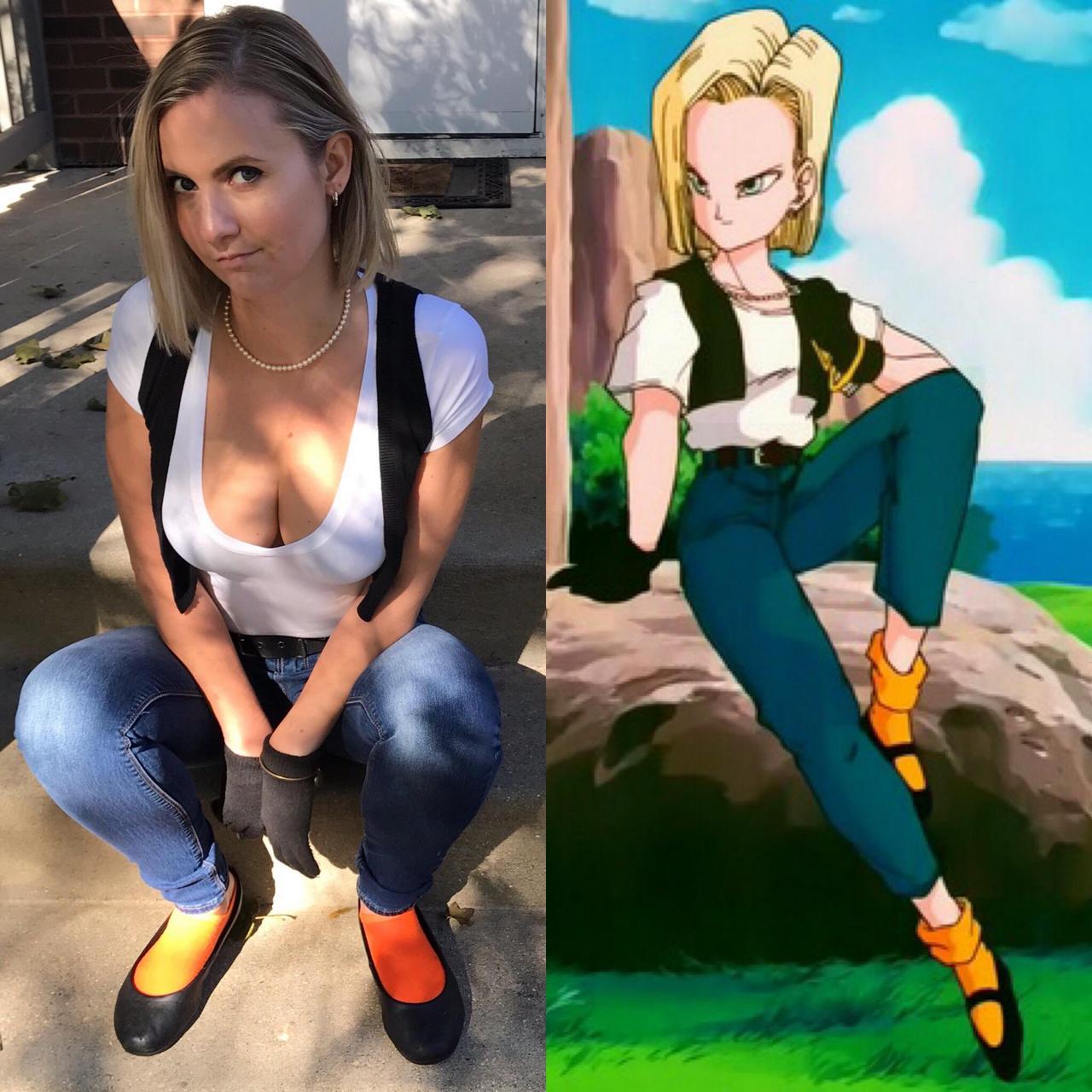 Android 18 Cosplayer Vs Character Paige Parke