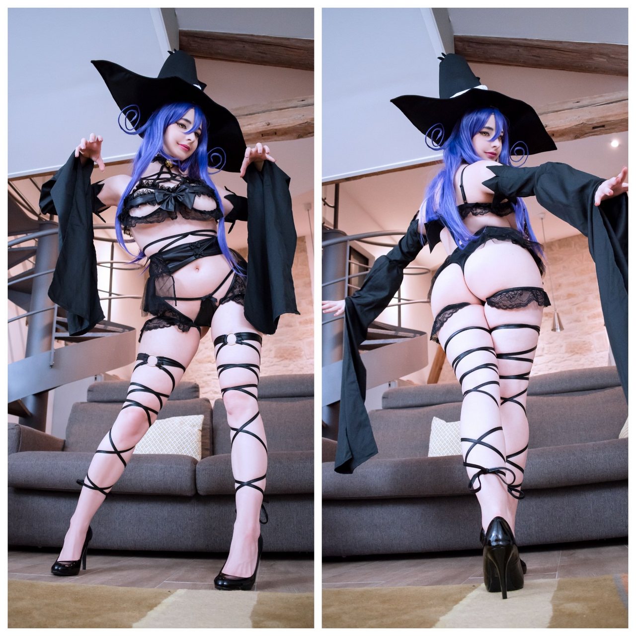 Front And Back Of My Blair Fanservice Version From Soul Eater Which One Do You Prefer I Had Much Fun With This Lingerie I Dont Know I Just Really Like Straps Bands Laced Outfits By Mi