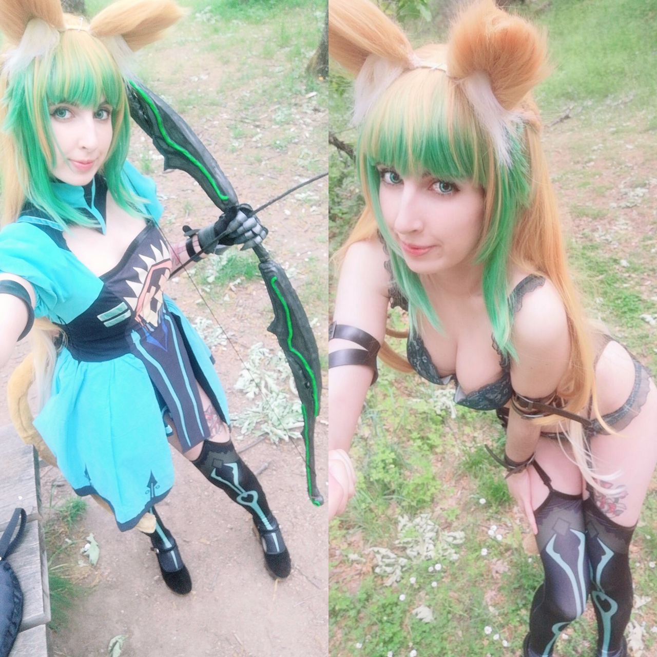 My Atalanta On Off I Loved Being This Cute Fluffy Lion Archer In The Forest She Deserves More Love Bow And Gloves Made By Me Headpat