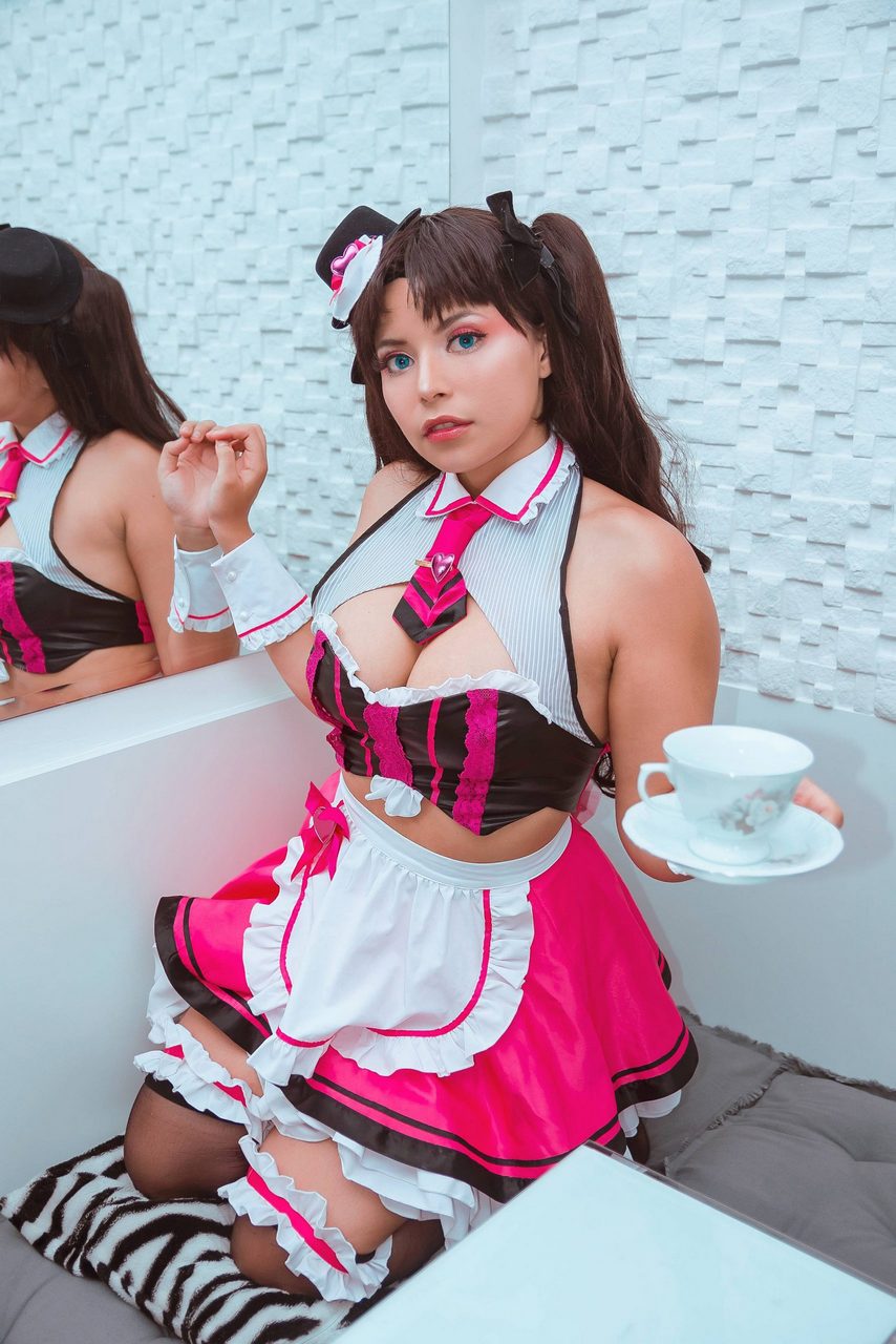 My Tohsaka Rin Cosplay In Her Street Choco Maid Outfit From Fg