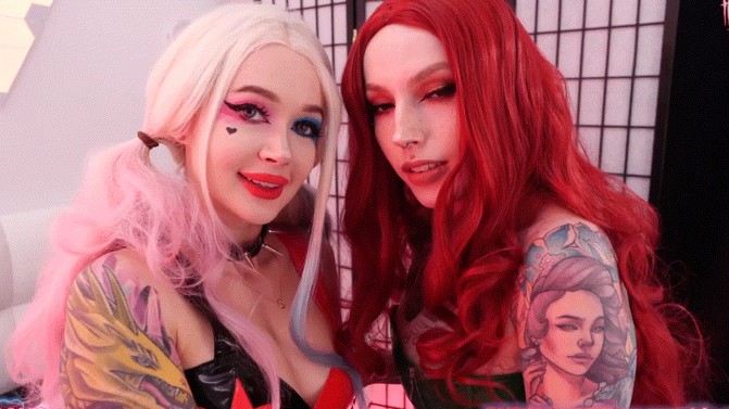 Harley Quinn And Poison Ivy From Dc By Purple Bitch And Helly Rite