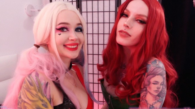 Harley Quinn And Poison Ivy From Dc By Purple Bitch And Helly Rite