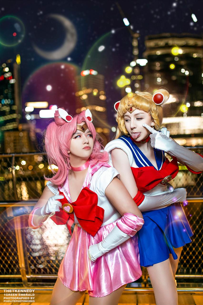 Sailor Chibi Moon And Sailor Moon By Thetkennedy And Greenemeral