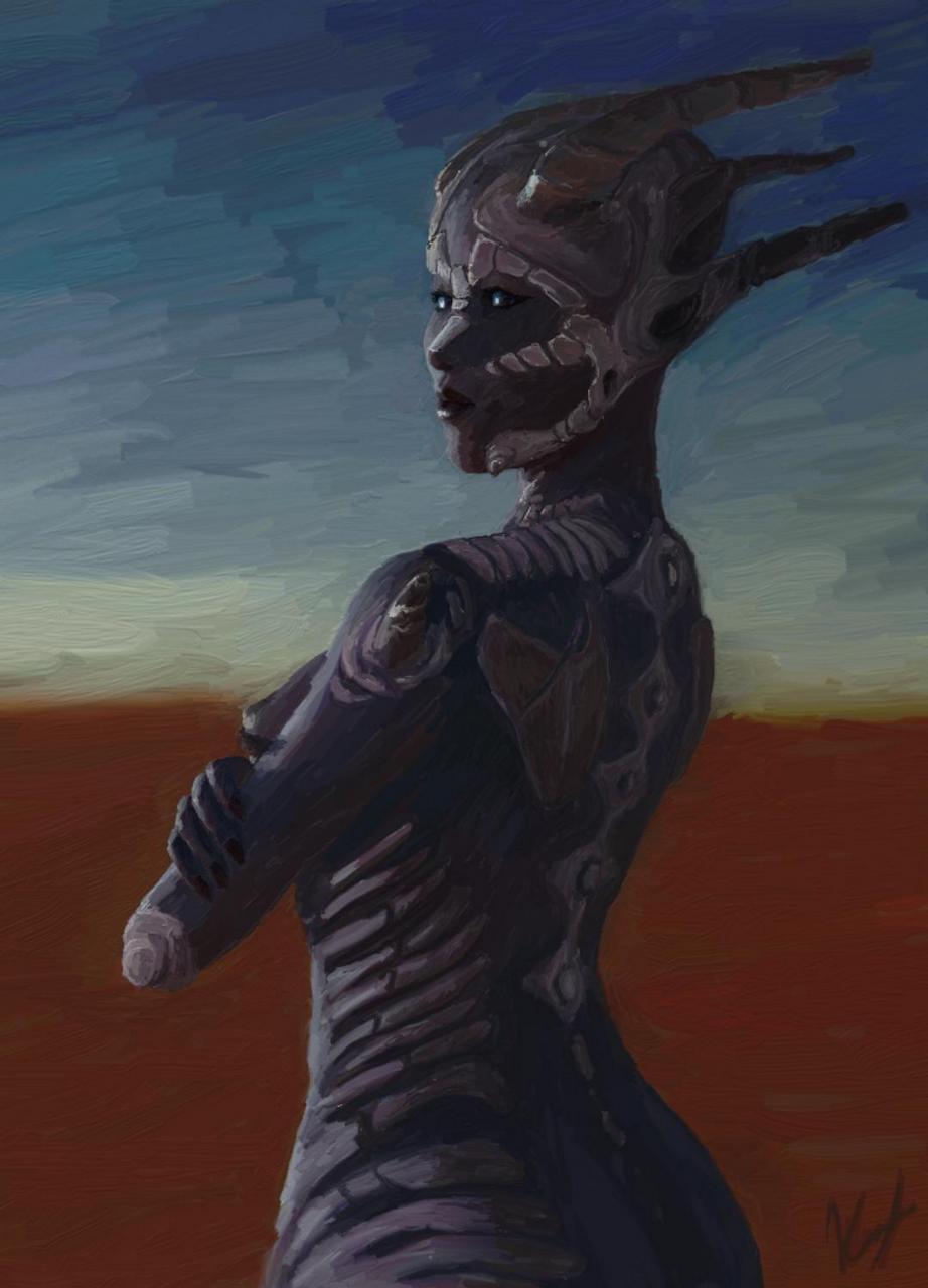 A Shek Lady In The Desert From The Game Kenshi Unknown Artis